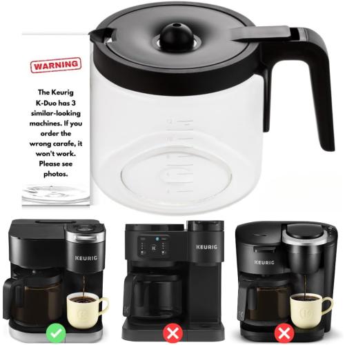 Replacement 12-Cup Coffee Pot Carafe for Keurig K-Duo [ NOT COMPATIBLE With Keurig K-Duo Essentials ]