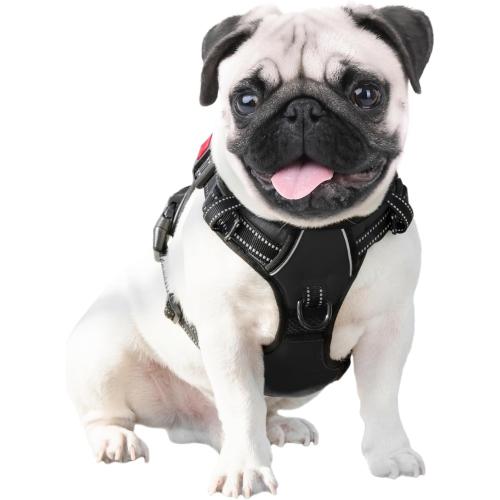 PHOEPET No Pull Dog Harness Medium Reflective Front Clip Vest with Handle