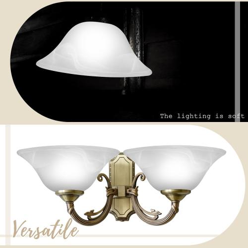 Lamp Glass Shades for Floor Lamp Elegant Cover Light Fixture Shade Light Fixture Replacement(12.2 x 4.92 x 1.65 Inch,Stylish White)