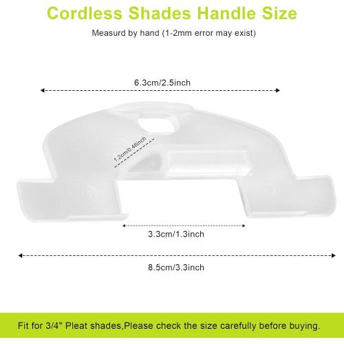 Cordless Honeycomb Shade Lift Handles, Lite Rise Handles Blind Pulls Replacement Parts for Hunter Douglas Duette and Applause, Window Blind Handles, Cellular Shades Clips (3 PCS, Clear)