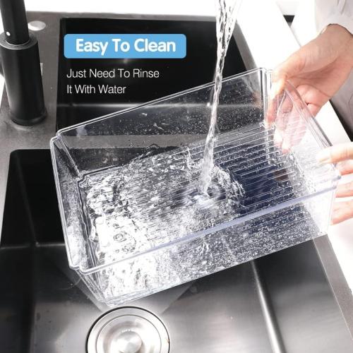 5 Pack Fridge Organizer, Stackable Refrigerator Organizer Bins with Lids, BPA-Free Produce Fruit Storage Containers for Storage Clear for Kitchen, Food, Drinks, Vegetable Storage