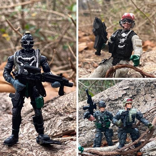 6 Pcs Army Men Toy Soldiers Action Figures with Weapon for Boys 4-7