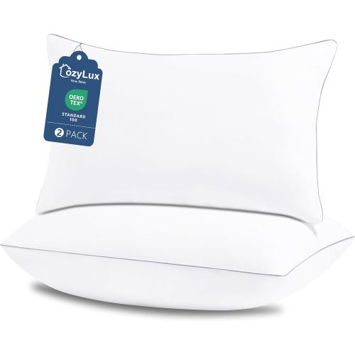 CozyLux Pillows King Size , Hotel Quality Bed Pillows for Sleeping 2 Pack, Cooling Pillows for Side Back and Stomach Sleepers, Down Alternative Luxury Soft Supportive Fluffy Pillows (19x34)