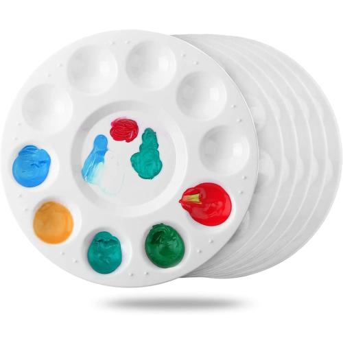 Paint Tray Palettes, 6 Pack, Painting Supplies, Painting Palette for Kids, Plastic Palette