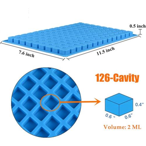 JOERSH Square Candy Molds Silicone Molds for Hard Candy, Gummy, Caramels, Chocolate, Ganache, Ice Cubes, 252 Cavity