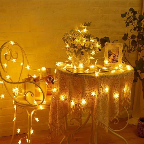 String Lights Star Lights Holiday Small Colorful Lights Christmas Decoration Outdoor Camping Ambient Lights (USB Standing Bright 3m 20 Lights)