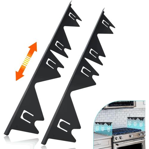 Stove Gap Covers Stainless Steel, 2 Pack Stove Gap Filler Easy Retractable Length 13.8 to 27.5, Width 0.79 ALMCALS Stove Gap Guards Range Trim Kit, Heat Resistant Guard Between Stove Top & Counter