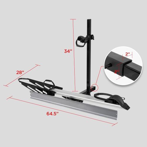 RokRack S One 1-Ebike Rack with Ramp, 100 lbs Capacity, Single Hitch Mount Electric Bike Rack, Fits up to 5 Fat Tire Width and 50 Wheelbase, Ebike Carrier Rack for 2 Receiver for Cars SUVs Vans RVs