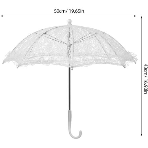 Mini Lace Umbrella, 19. 7 X 16. 9 Inch Bridal Lace Parasol Wedding Decoration Stage Dancing Prop With fan