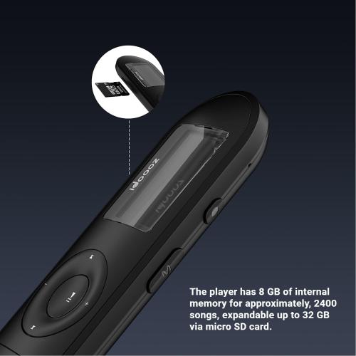 Mp3 Player, USB Mp3 Player with FM Radio, idoooz U2 8GB Music Player Expandable UP to 32 GB, USB Stick Mp3 Player for Running, Recording, Gym, Jogging, Sports, Lossless Sound Quality