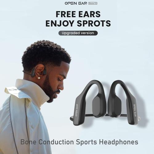 Bone Conduction Headphones Head Set Bluetooth Sport Open Ear Headphones Wireless Bluetooth Cycling Ear Bone Headphones Bluetooth with Mic Waterproof Bone Conducting Earphones for Running Workout Gym