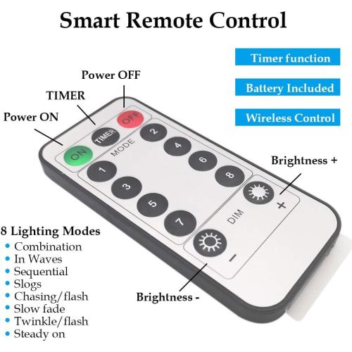 Twinkle Star 200 LED 66 FT Copper Fairy String Lights 8 Modes LED, USB Powered with Remote Control for Christmas Tree Wedding Party Home Decoration, Warm White