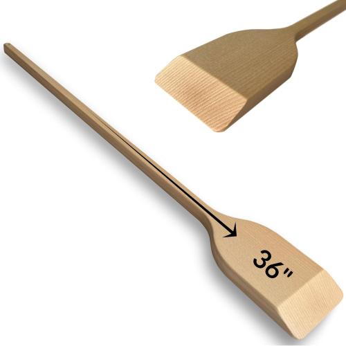 36-in Beech Heavy Duty Wooden Mixing Paddle - Made in Ukraine - Handle Long Stir for Cooking Cajun Crawfish Boil and Brewing Beer - Stirring Spatula for Brewing Mixing Grill Camping in Big Stock Pots