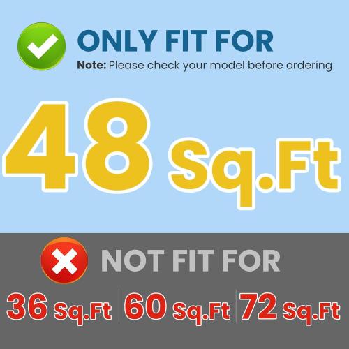 48 Sq.Ft FS-2004 DE Grid Pool Replacement Filter Set Compatible with Unicel FS-2004, for Filbur FC-9540, for PFG-2448, for Hayward Pro-Grid DE4820(DEX4800DA), for MicroClear DE4800, 7 Full   1 Partial