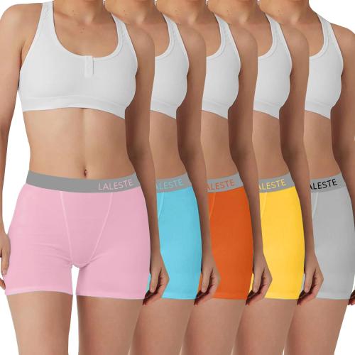 3xl Multicolor LALESTE Women Cotton Boxer Briefs 3 Inseam Boy Shorts Underwear Anti Chafing Shorts 5 Pack