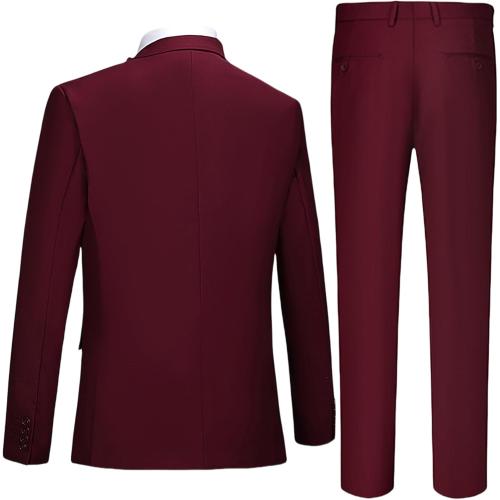Size L Men Suits Slim Fit 3 Pieces, Two Button Wedding Suit Prom Suit for Men Business Suit Jacket Vest Pant and Two Bow-Ties