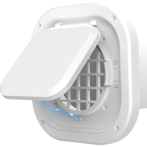 Dryer Vent Cover Outside 4 inch, Magnetic Door Design, Durable Airflow Vent with Lint Trap Screen, Thickened Material, 7 inch x 7 inch Size, White