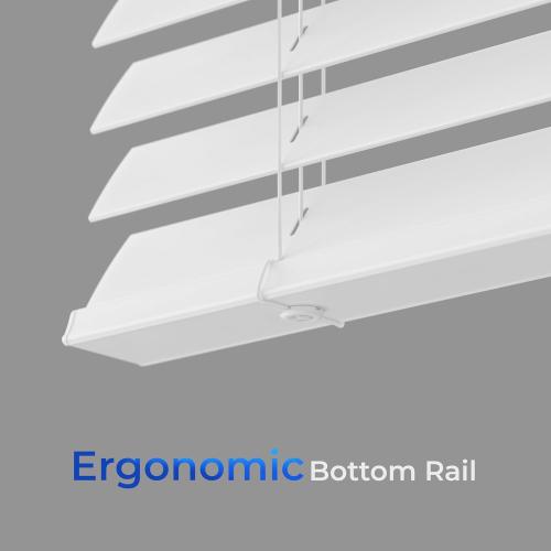 WHITE 2 Inch Cordless Room Darkening Faux Wood Blind - 23 W x 36 L - White, Over 1,000 Custom Sizes Starting at 18.97, Inside or Outside Mount, Venetian Shades for Interior Windows by Lumino