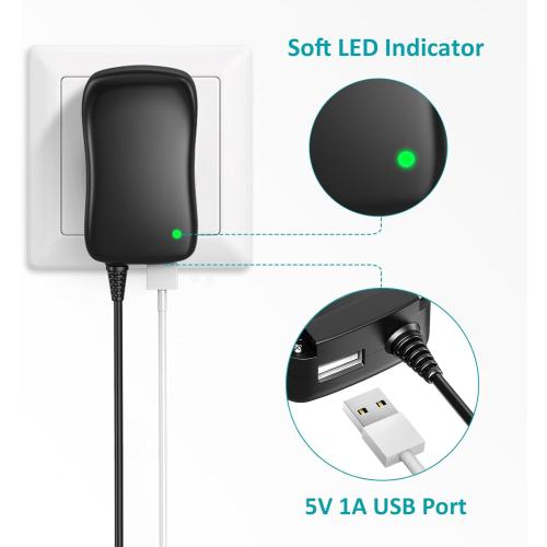 6V 9V 12V 15V 18V 20V 24V 1.5A 41W Universal AC Adapter with 8 Round Tips and USB Port Switching DC Power Supply Cord Charger for LED Strip Light Speaker DVD Player CCTV Camera Webcam