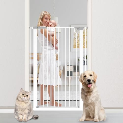 51.18 Extra Tall Cat Gate for Doorway 29.6-32.6 Width,Tall Baby Gate Cat Gate Extra Wide Cate Gate Safety,Extra Narrow Auto-Close for Indoor Stairs, Doorways, and Kitchen