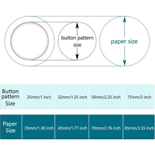 Happizza 100 Sets 75mm(3 inch) Metal Button Supplies,Round Pin Buttons Parts Blank Buttons Making Supplies for Button Maker Machine, Includes Metal Back Cover Shells, Clear Film&Blank Paper&Gasket