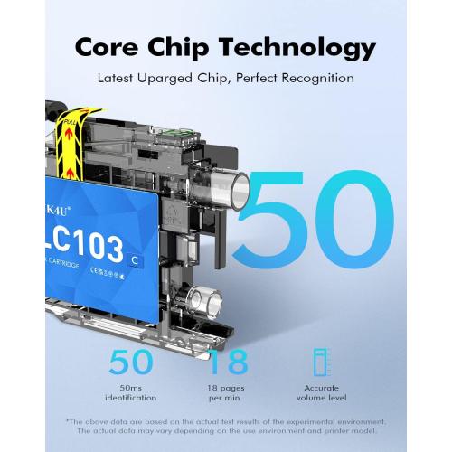 INK4U Compatible LC103 Ink Cartridges Replacement for Brother LC103XL LC101XL with MFC-J870DW MFC-J6920DW MFC-J6520DW MFC-J450DW MFC-J470DW Printer (4 Black,2 Cyan,2 Magenta,2 Yellow) 10 Combo Pack