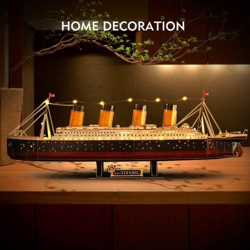 CubicFun Titanic 3D LED Puzzles for Adults 266 Pieces,Titanic Toys for Teens, Home Decor Birthday Gifts Adults Easter Gift