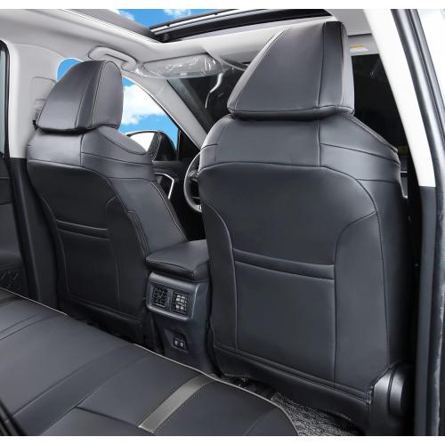 Custom Fit RAV4 (Not for Hybrid) Car Seat Covers Fit for Toyota RAV4 LE Limited XLE Premium 2019 2020 2021 2022 2023 2024 2025 with Waterproof Faux Leather (LU01-XLE, Black)