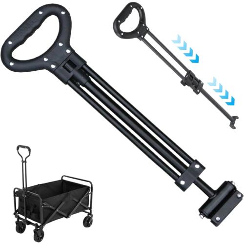 YLHHWVY Folding Wagon Push Handle Wagon Push Handle Attachment Universal 21.3 to 31.1 Long Wagon Handle Adjustable Stroller Handle Outdoor Wheelbarrow Handles for Carts Stroller (Black)