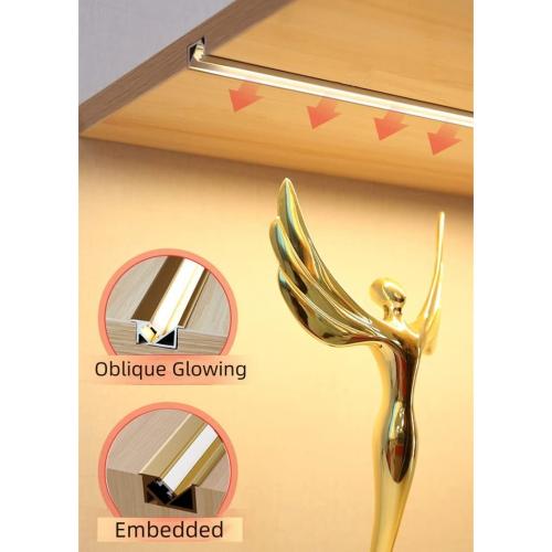 10 Pack 3.3ft/1 Meter Invisible Recessed YW-Shape LED Aluminum Channel System with Milky Cover& End Caps, Suitable for 6mm LED Strip Light Installations (Gold, 10 Pack)