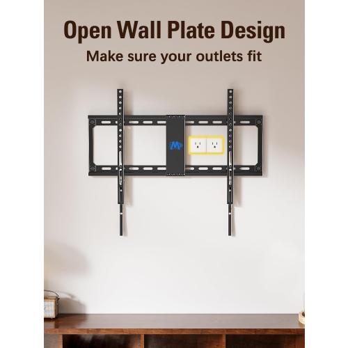 Mounting Dream TV Mount Fixed for Most 42-84 Inch Flat Screen TVs, TV Wall Mount Bracket up to VESA 600 x 400mm and 132 lbs - Fits 16/18/24 Studs - Low Profile and Space Saving MD2163-K