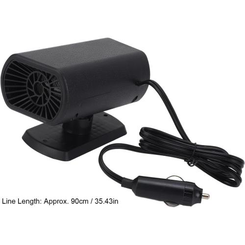 200W 12V Car Heater - Fast Heating Fan with Hot Wind for Windshield Defrost and Defogger, Ideal for Winter Driving in Black