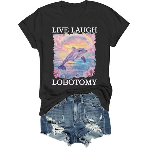 SizeS....Live Laugh Lobotomy Unisex Graphic Short Sleeve Shirt T-Shirt Tee