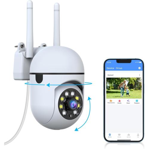 WEILAILIFE 【Auto Tracking & 2-Way Audio】 3MP Security Cameras Wireless Outdoor, PTZ WiFi Video Surveillance Cameras for Home Security