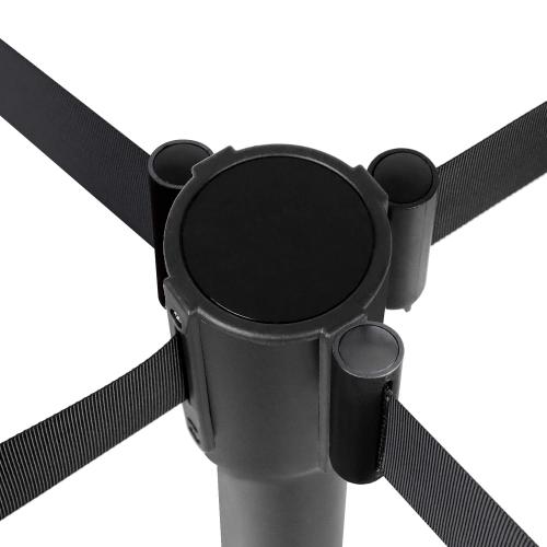 Amazon Basics Premium Crowd Control Stanchions with Easy Assembly, 6.5 foot Sturdy Retractable Belts, Black, Pack of 2