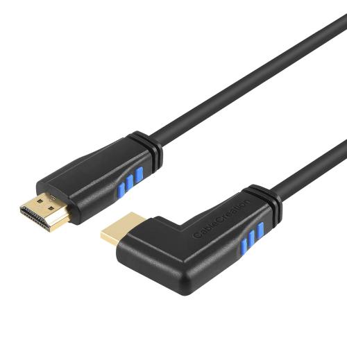 CableCreation 3ft 4K HDMI Cable - Right Angle 90 Degree, Male to Male Cable for Ultra HD 4K@60Hz, 3D Video - 2-Year Warranty
