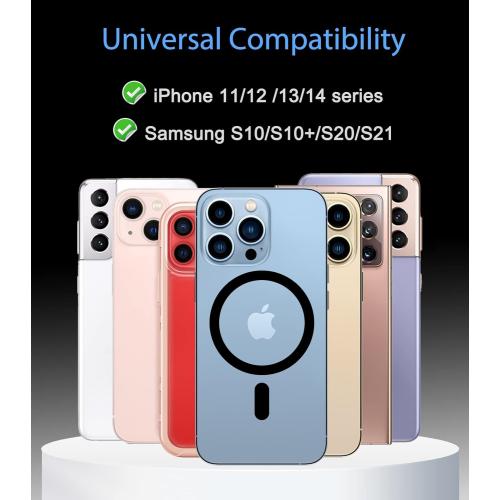 Metal Ring Compatible with MagSafe Sticker Designed for iPhone 12~17, Circle Magnetic Magnet Adapter Rings for Phone Case (White)