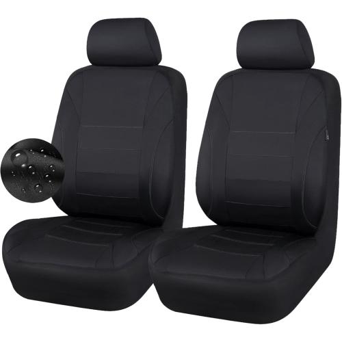 CAR PASS Neoprene EVA Waterproof car seat Covers Front Seats Only, Universal fit for SUV Vehicles Automotive with 5mm Composite EVA Inside,Airbag Compatible (Two Seats, Black and Black)
