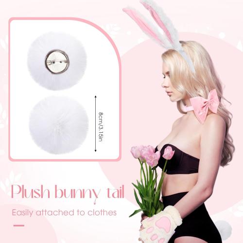 Halloween Womens Bunny Costume Accessories Set Bunny Ears Tail Gloves Bow Tie Rabbit Adult Costume