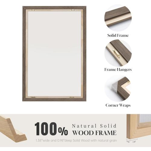 Large Framed Neutral Abstract Wall Art for Living Room, Set of 3 Rustic Beige Brown Canvas Prints Paintings Artwork for Walls, Minimalist Stone Pictures for Hallway Stair Office Wall Decor 24x36 Inch