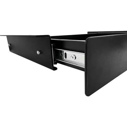 VWINDESK 19 inch Slim Under Desk Pull-Out Storage Office Mounted Sliding Metal Drawer for Standing Desk,Black