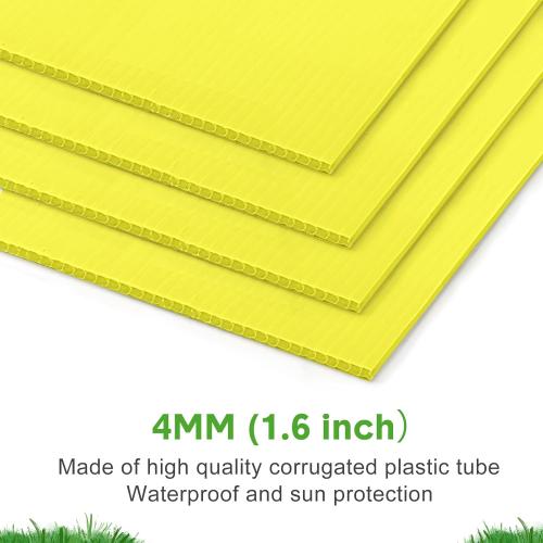 Tuanse 20 Pack Blank Yard Signs with Stakes Bulk Corrugated Plastic Lawn Signs Double Size for Garage Sale Real Estate Open House Rent Guidepost Birthday Party Decorations(16 x 12 Inch,Yellow)