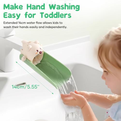 2 Pack Faucet Extender for Toddlers, Kids Sink Extender for Bathroom, Kitchen, EASICUTI Food Grade Silicone Faucet Extension, Baby Hand Washing Water Spout Extender Fits Standard, Gooseneck Faucet