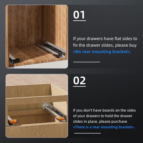 12 15 18 21 24 Inch Bottom Mount Soft Close Drawer Slides - Full Extension Concealed Rails Track - 80 lb Load Capacity - 1 Pair (Soft Close with Bracket，15 Inch)