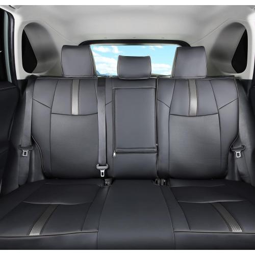 Custom Fit RAV4 (Not for Hybrid) Car Seat Covers Fit for Toyota RAV4 LE Limited XLE Premium 2019 2020 2021 2022 2023 2024 2025 with Waterproof Faux Leather (LU01-XLE, Black)