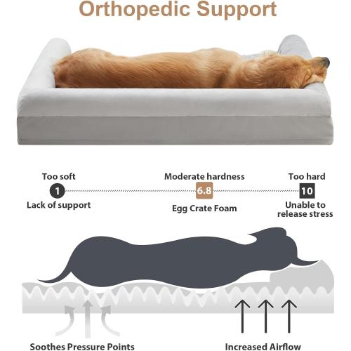 Dog Beds for Large Dogs, Orthopedic Dog Bed for Medium Large Dogs,Big Waterproof Couch Pet Bed with Removable Washable Cover