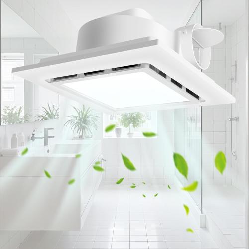 13.4 Panel Bathroom Exhaust Fan with Light, 160 CFM Bathroom Ventilation Fan with 12W 6500K LED Light, 1.0 Sones Low Noise, 4 Inch Duct Quiet Square Fan for Home Bath Restroom Hotel Office