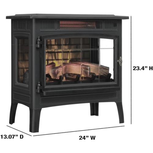 duraflame Freestanding Electric Fireplace Stove Heater with 3D Flame Effect for 1,000 Sq. Ft. Room, French Gray