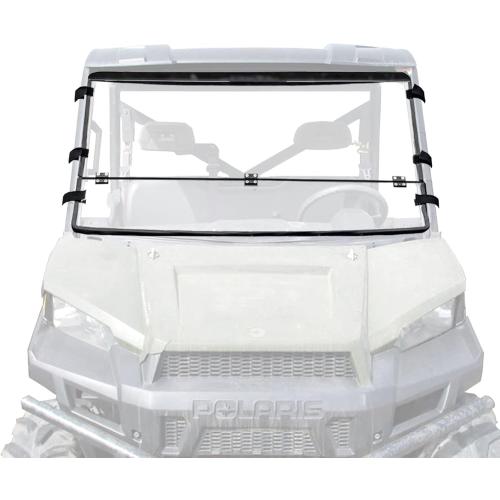 Front Folding Windshield Scratch Resistant Compatible with 2013-2020 Polaris Ranger Full Size XP570 XP900 XP1000 Crew 2-in-1 Flip Windscreen