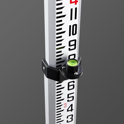 Firecore 16-Foot Aluminum Grade Rod - 10ths, 5 Sections Telescopic with Bubble Level-FLR500B